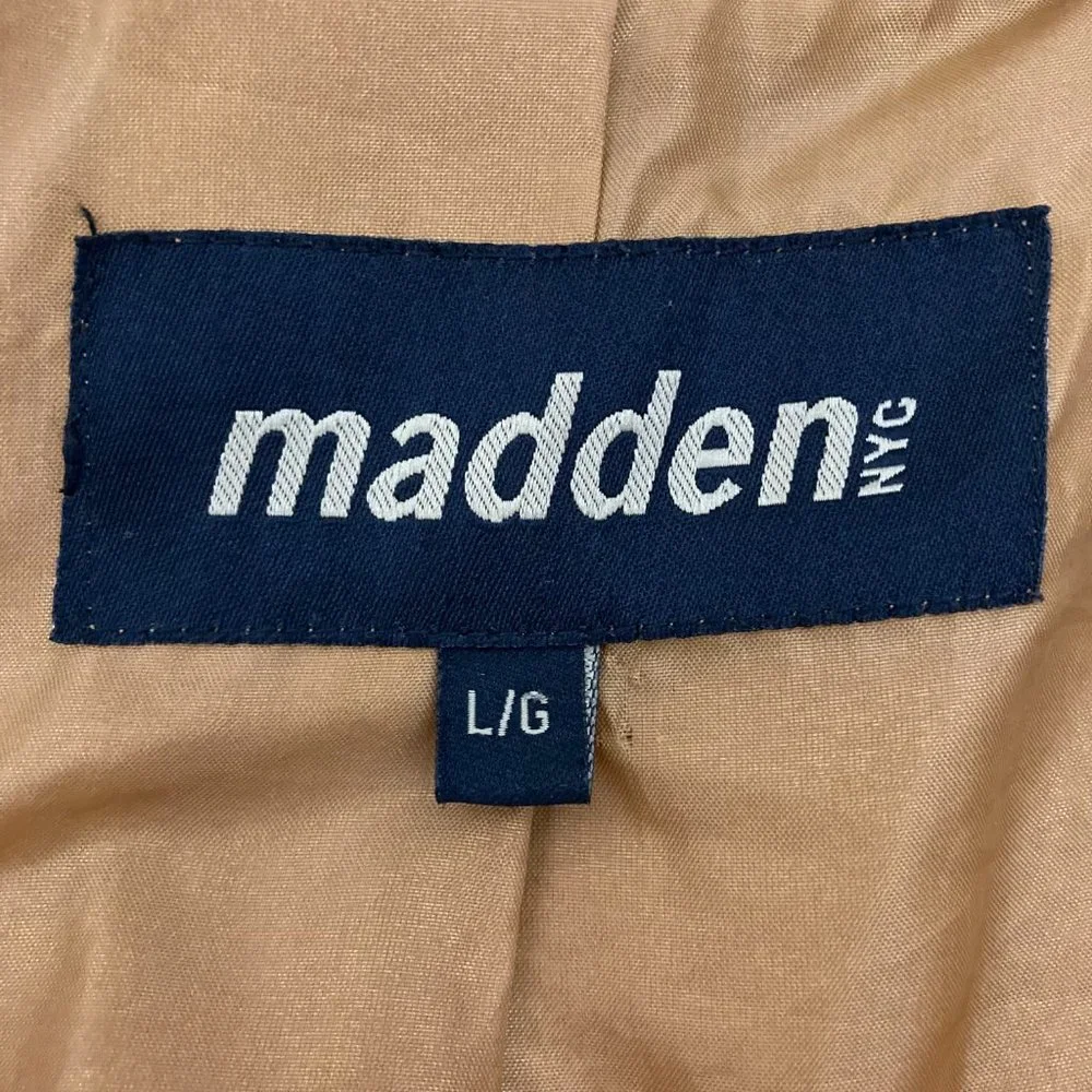 Madden Teddy Bear Jacket Size L Mustard Full Zip Pockets Lined Long Sleeve - Picture 10 of 13